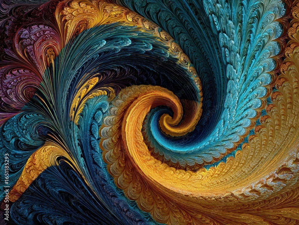 Obraz premium Modern Art Elegance: Swirling Colors and Geometric Patterns Abstract Background