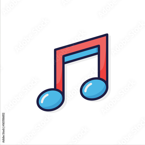 Vibrant Musical Note Icon Depicting Melodic Harmony and Creative Expression in Modern Design