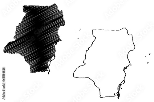 Stann Creek District (Belize, Districts of Belize) map vector illustration, scribble sketch Stann Creek map