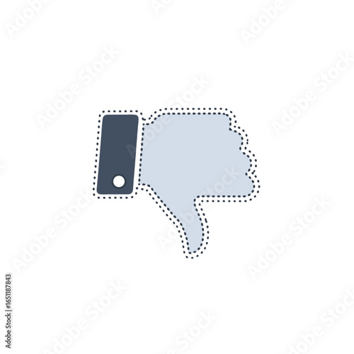 Dissenting Opinion Displayed: A Stylized Thumbs-Down Illustration Embodying Rejection, Negativity and Disapproval