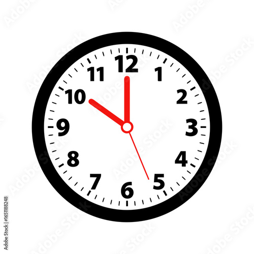 Illustrative depiction of a circular clock face displaying ten o'clock indicating accurate time management in illustrative form