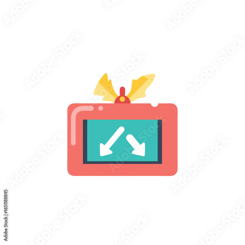 Stylized digital device with directional arrows illustration evokes navigation and technology design with minimal details creates engaging visual