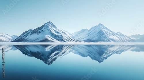 Wallpaper Mural Snow-Capped Mountains Reflected in Calm Water Torontodigital.ca