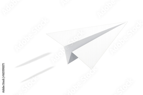 White paper plane flying with transparent background