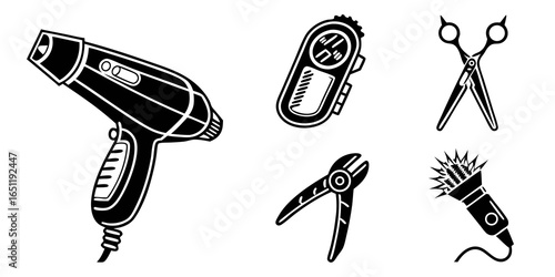 Hairdressing tools isolated on white