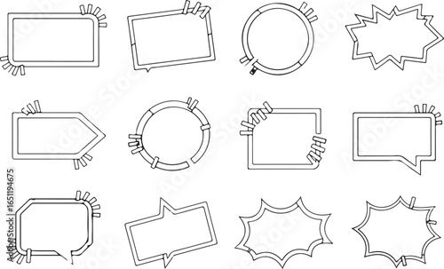 Hand-Drawn Speech Bubble and Frame Set