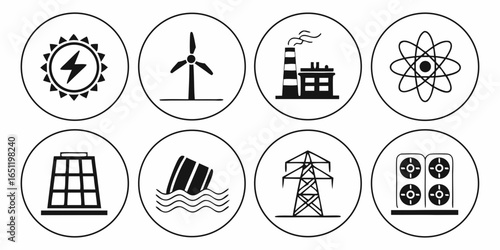 Energy sources and industry icons