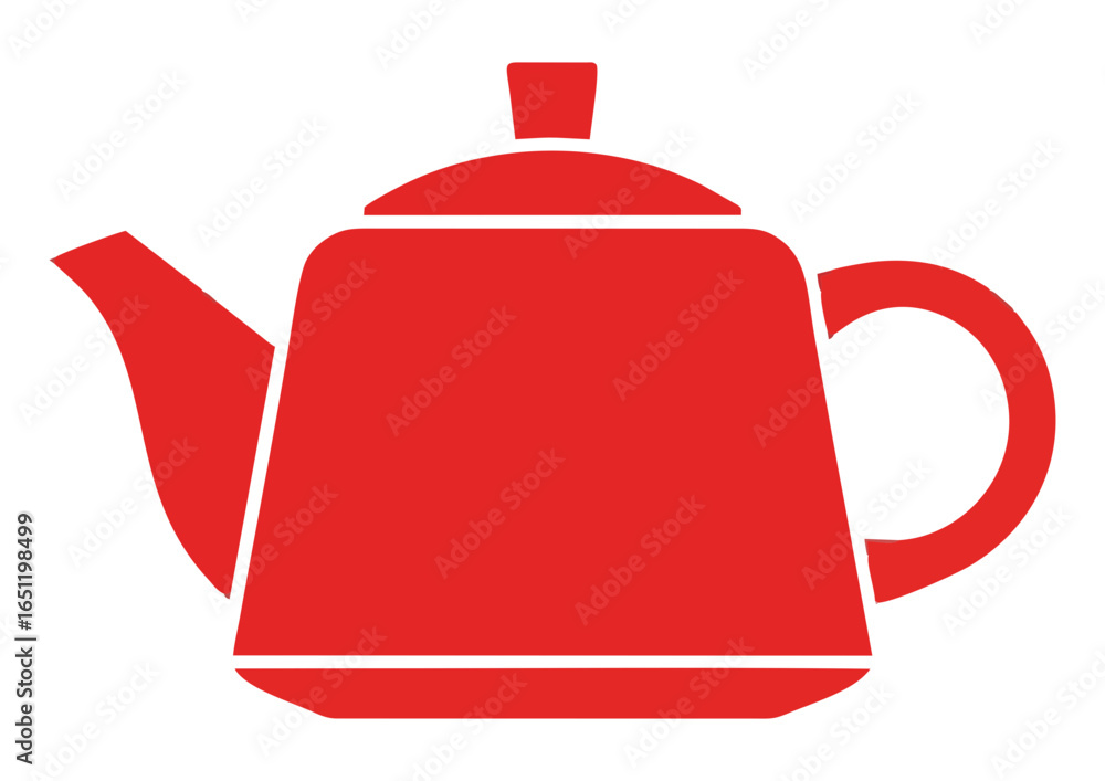 Obraz premium Cartoon teapot with expressive eyes and steam on light gray background for kitchenware concept