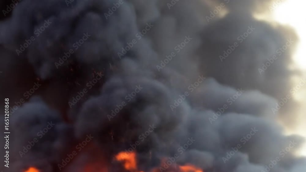 Dense smoke from fire Dense smoke from fire