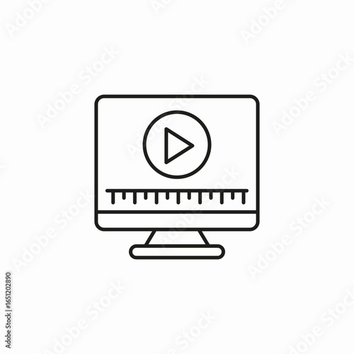 video editing monitor icon sign vector