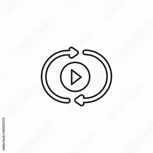 video loop playback icon sign vector