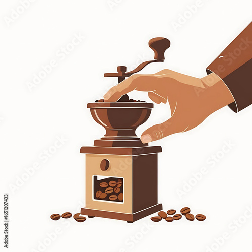 coffee grinder and coffee beans