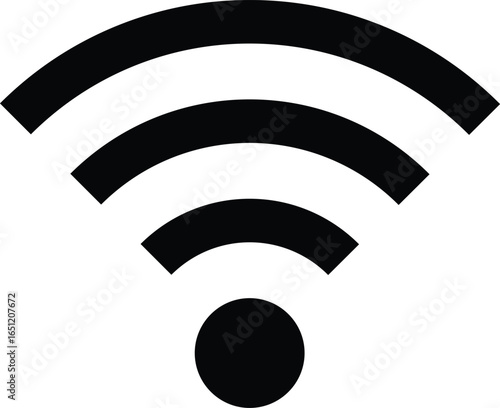 Wi Fi signal icon black vector design, Wireless internet icon black graphic