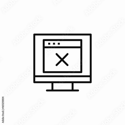 monitor error message icon sign vector