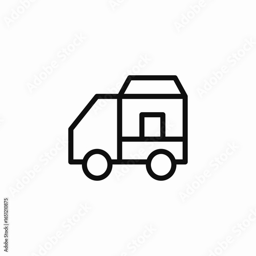 moving truck front icon sign vector