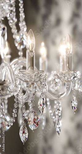 Close-up of a crystal chandelier