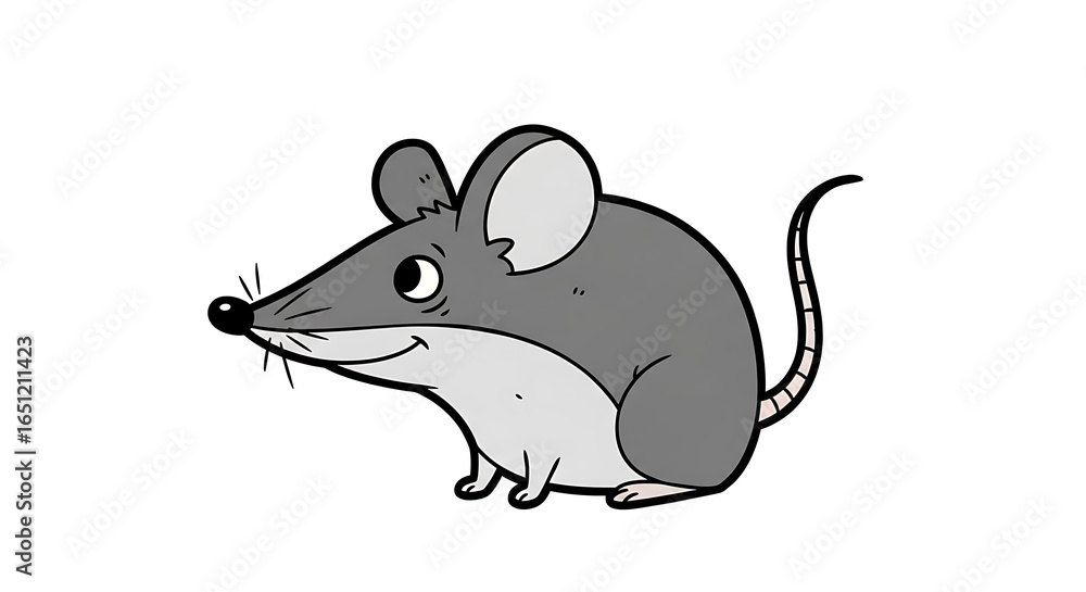Fototapeta premium Simple drawing of a cartoon mouse.