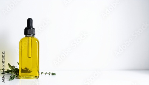 olive oil bottle on white background 