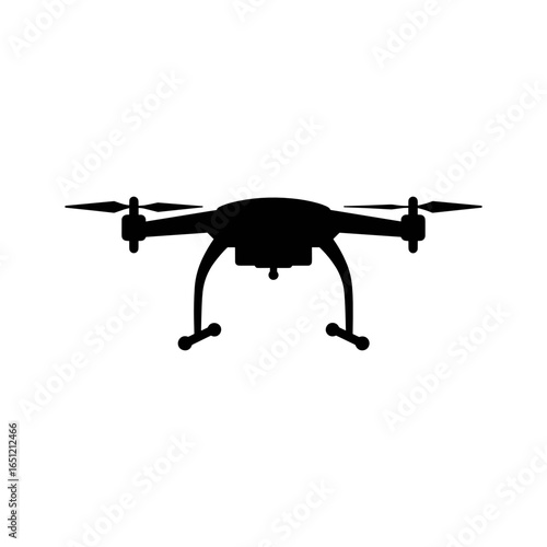 Drone flying in silhouette with concept of Black Friday  
