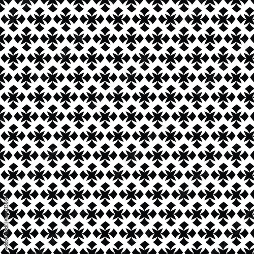 Intricate black and white geometric floral pattern