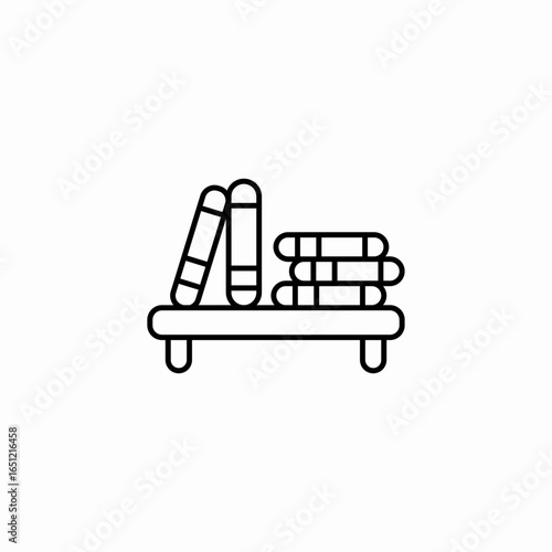 books on shelf icon sign vector