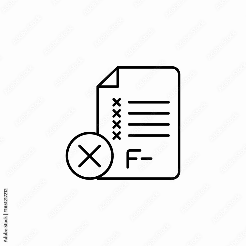 failed test paper icon sign vector failed test paper icon sign vector