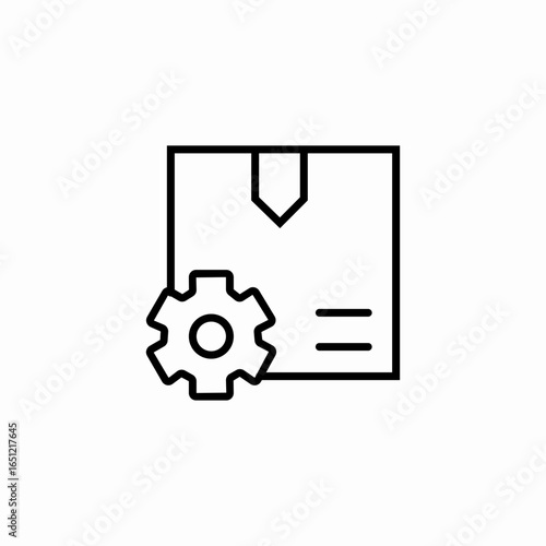 gear on box icon sign vector