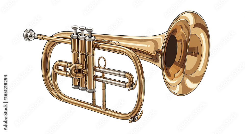 Obraz premium A flugelhorn for jazz music