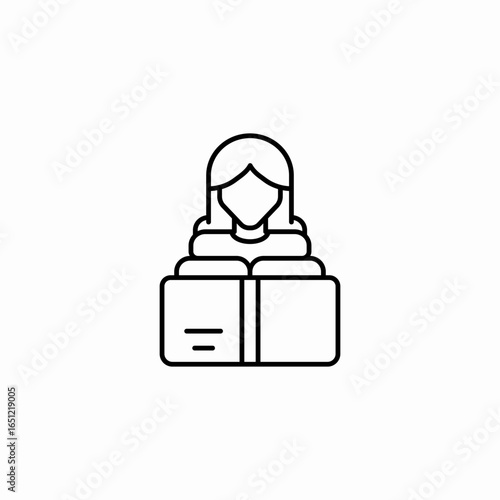person reading book icon sign vector