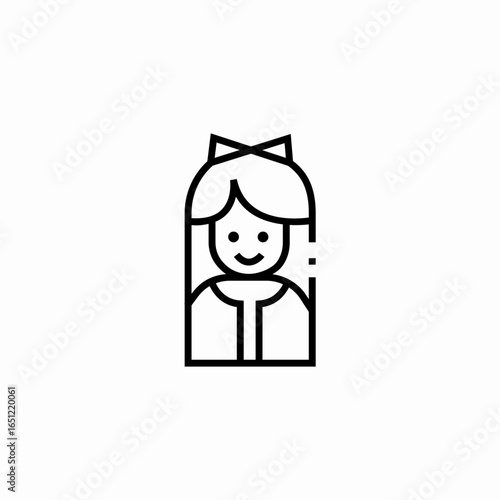 woman with long hair icon sign vector