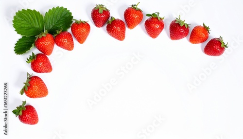 Ripe strawberries on white background