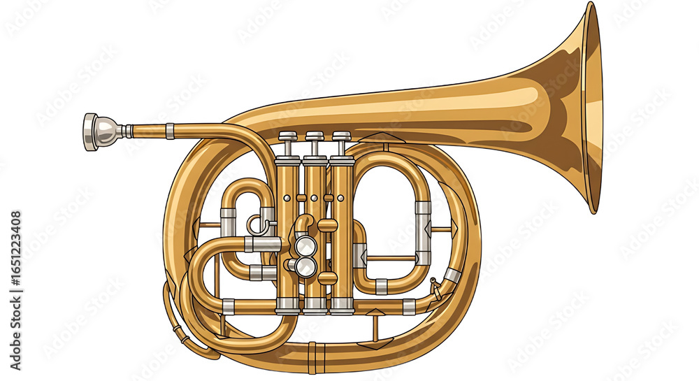 Fototapeta premium A flugelhorn for jazz music