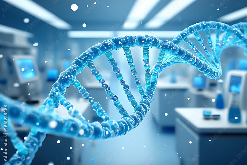 Fototapeta premium dna strand on a white background