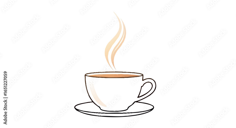 Obraz premium Warm beverage cup on saucer