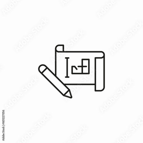 architectural blueprint drafting icon sign vector