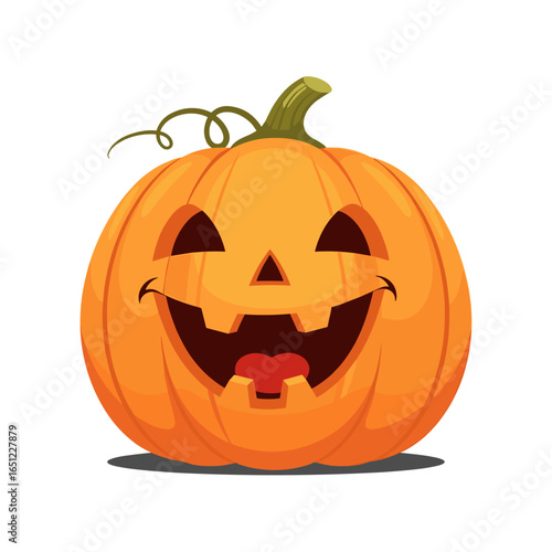 A very happy and spooky jack o lantern smiling brightly on halloween night
