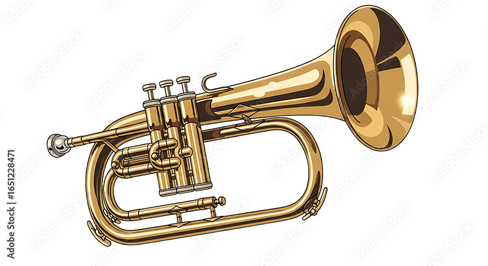 Naklejka premium A flugelhorn for jazz music