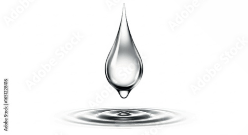 Pure Water Drop with Ripple Effect