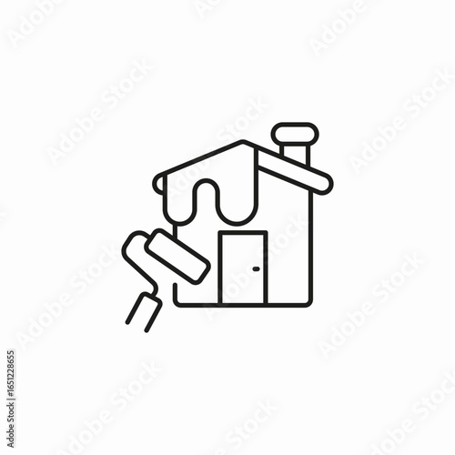 house painting renovation icon sign vector