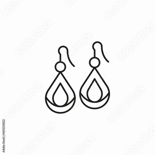 teardrop dangle earrings icon sign vector