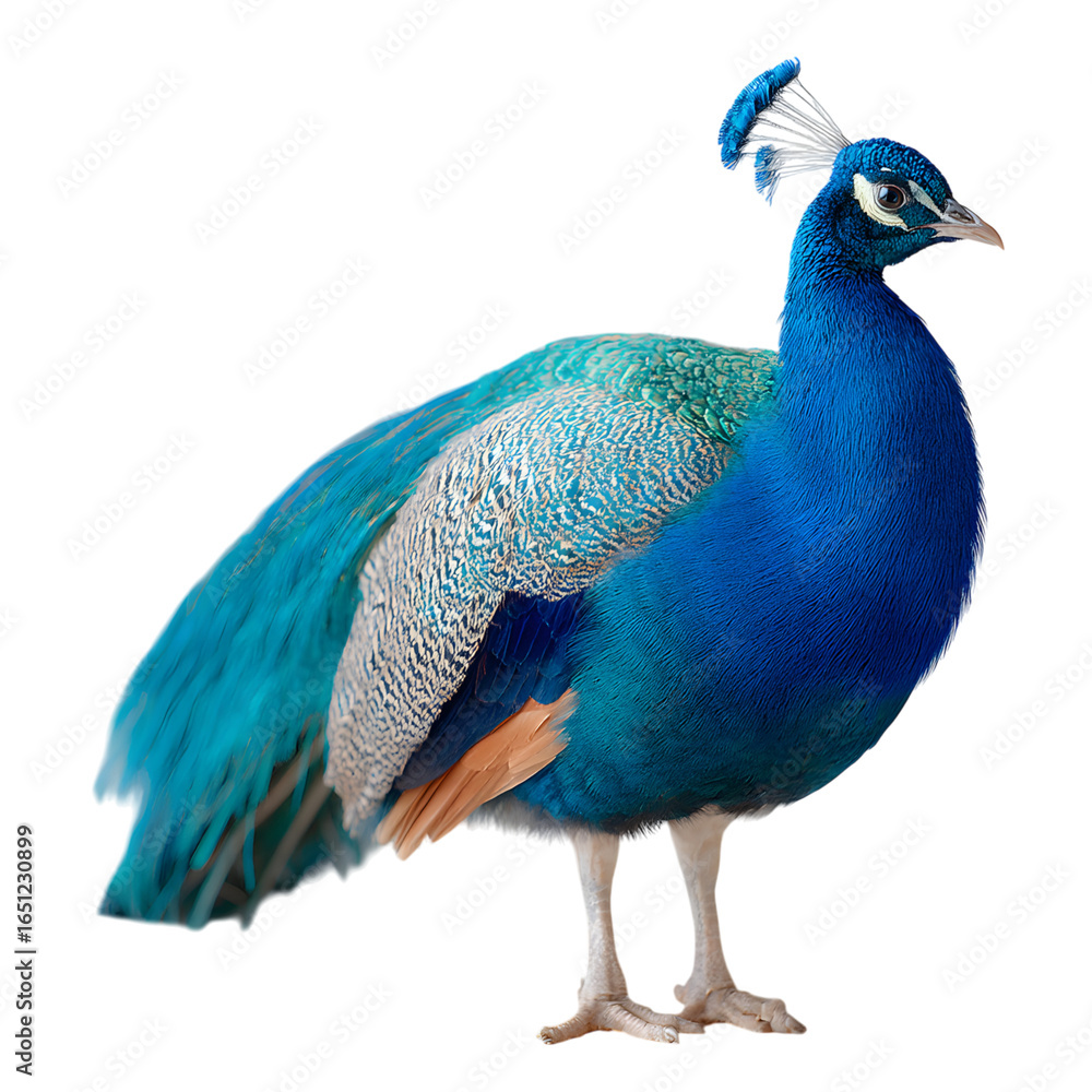 Obraz premium Vibrant Peacock Displaying Colorful Feathers in Natural Habitat