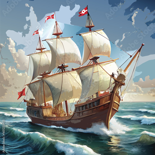 A photo of Columbus boat for Columbus day