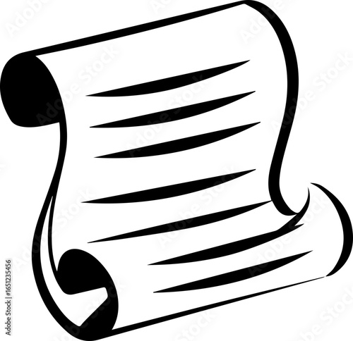 Ancient scroll with text, symbolizing knowledge, history, and discovery