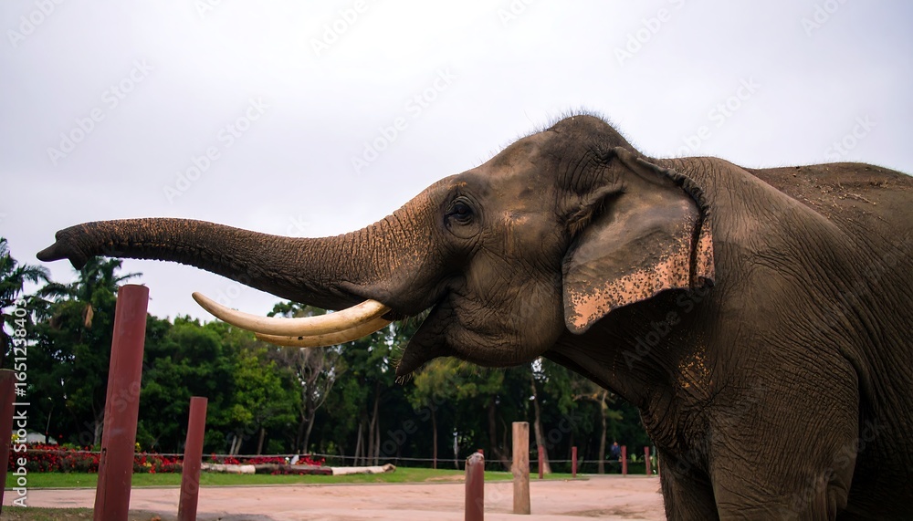 Obraz premium Elephant reaching for something