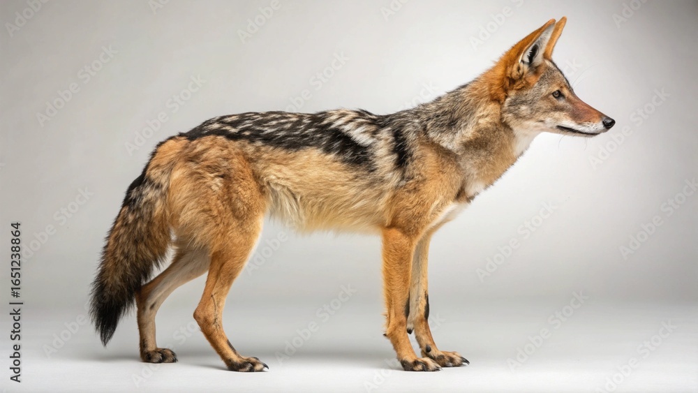 Naklejka premium Jackal on studio background