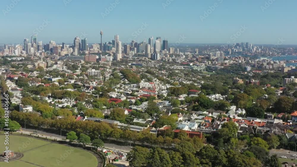 Aerial view of sydney skyline, a vibrant cityscape in new south wales, australia Aerial view of sydney skyline, a vibrant cityscape in new south wales, australia