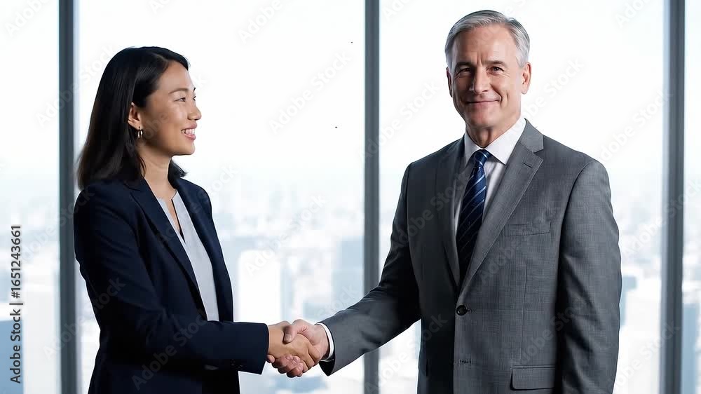 handshake between business partners after a successful deal handshake between business partners after a successful deal