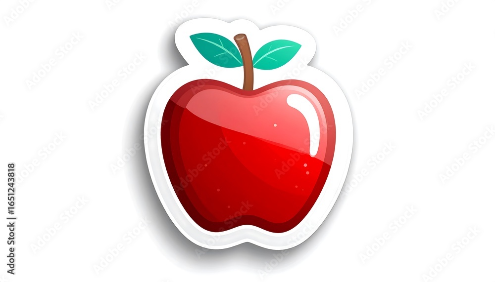 Obraz premium Cartoon apple sticker (1)