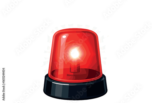 Emergency siren alert | red warning light | security signal vector illustration