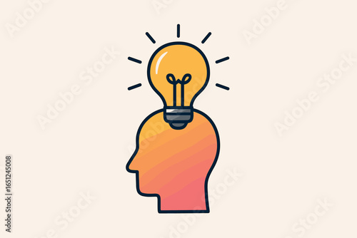 Innovative mind vector: creativity and inspiration illustrated with light bulb concept